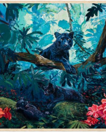 Panther Wall Art Paper Poster and Wooden Frame, Museum Quality Matte | Wildlife and Nature